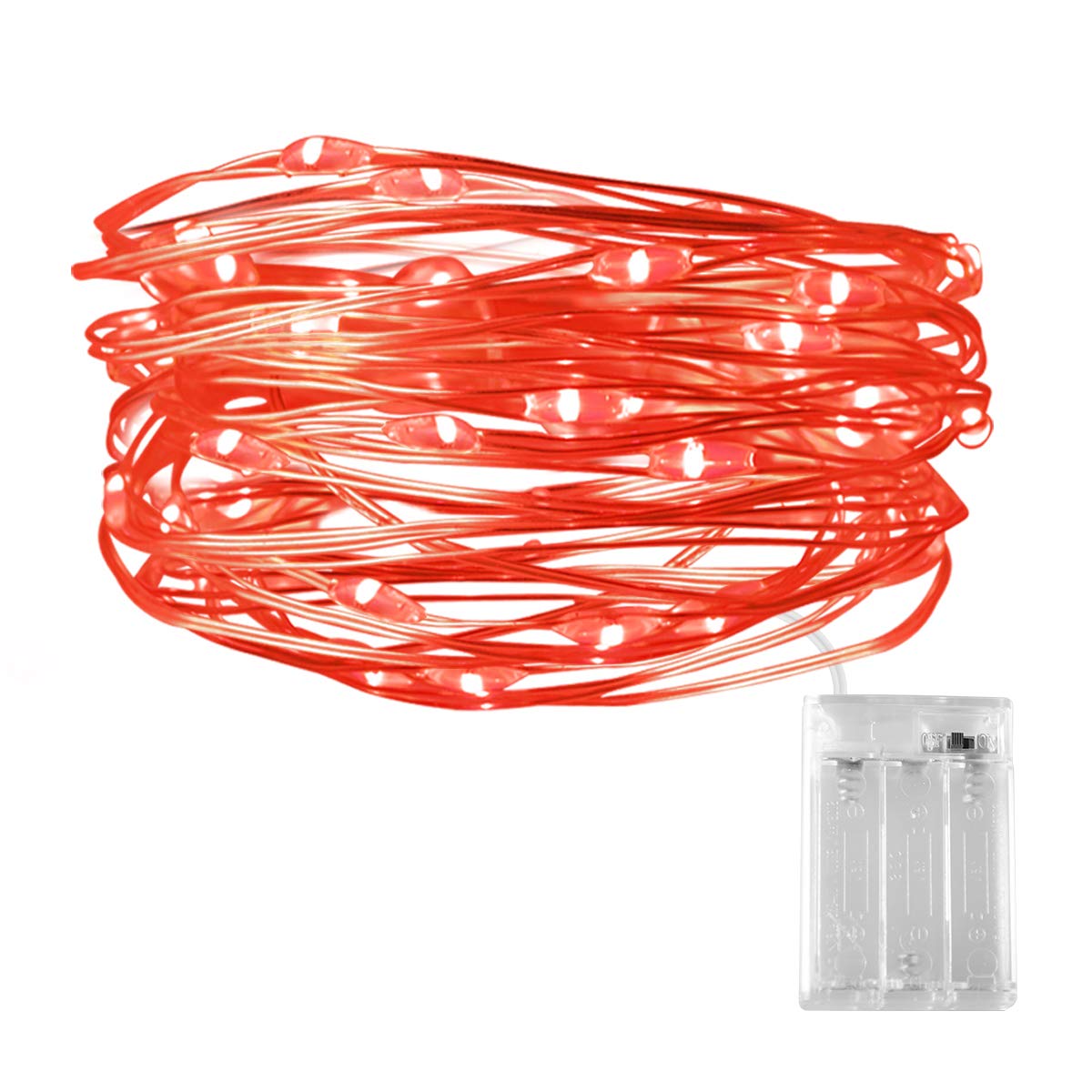 Dalugo Orange Fairy Lights, 3M/10ft Amber Fairy Lights, 30 LED Halloween Battery Lights for Autumn Halloween Christmas Decorations, Fireplace, Home Decor