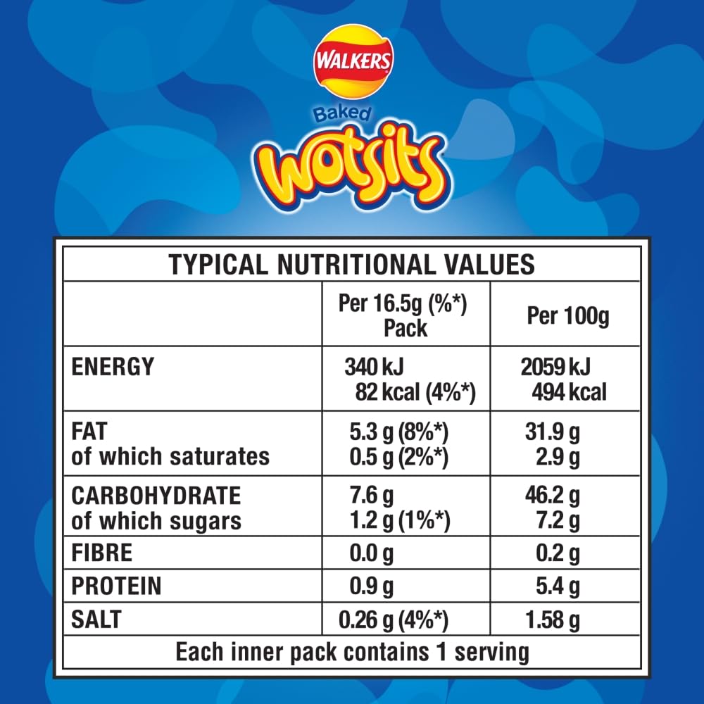 Walkers Wotsits Really Cheesy Multipack Snacks Crisps 20x16.5g