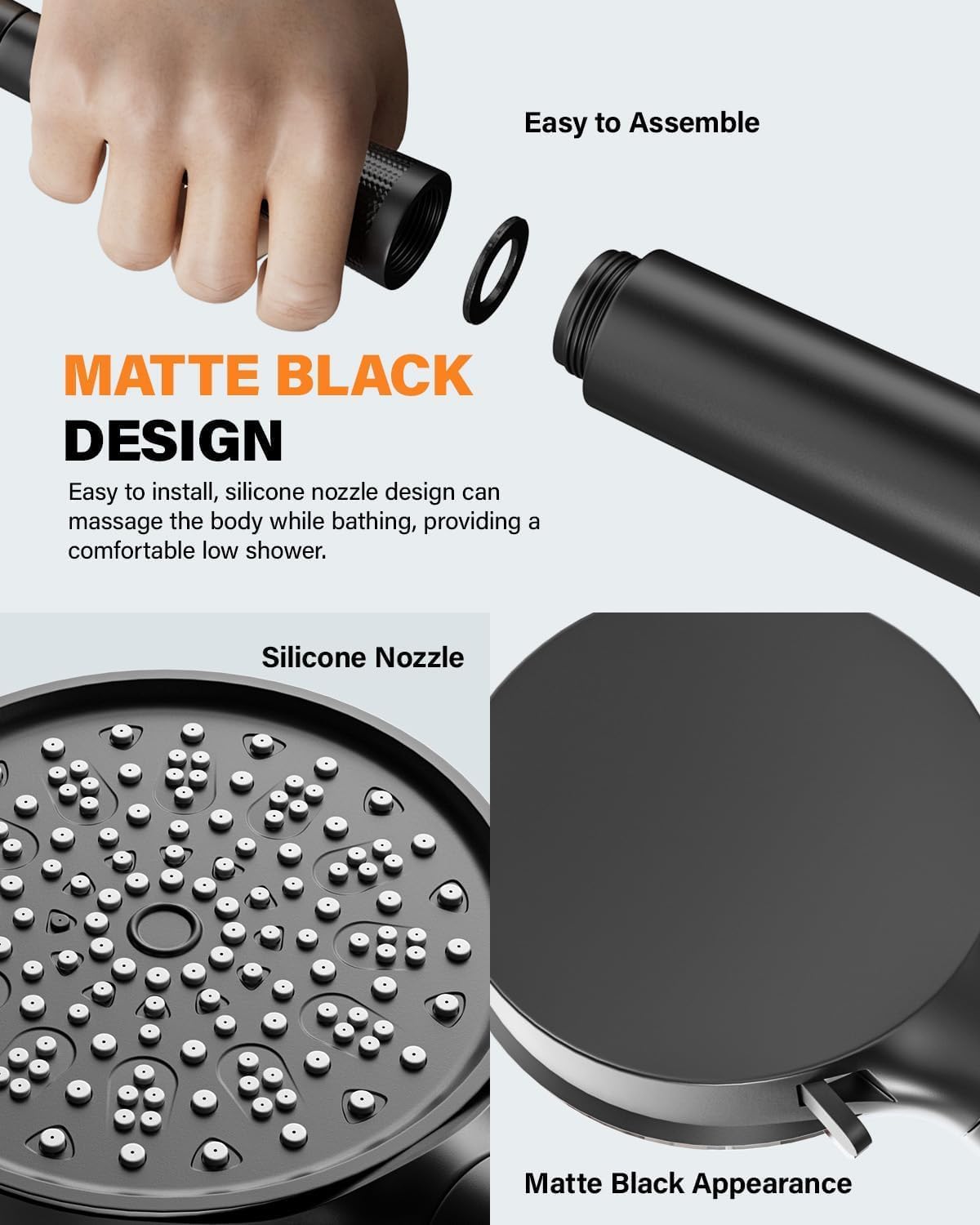 Cobbe Hard Water Filter Shower Head with 1.5m Hose and Holder