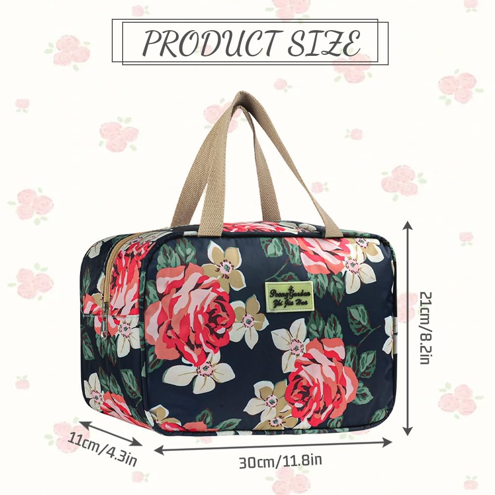 Aucuu Toiletry Bag, Large Full Size Toiletry Bag, Travel Hand-Held Make up Wash Bags, Portable Waterproof Toile-Try Kit, Bathroom Storage Case, Cosmetic Organizer for Travel, Camping for Women Girl