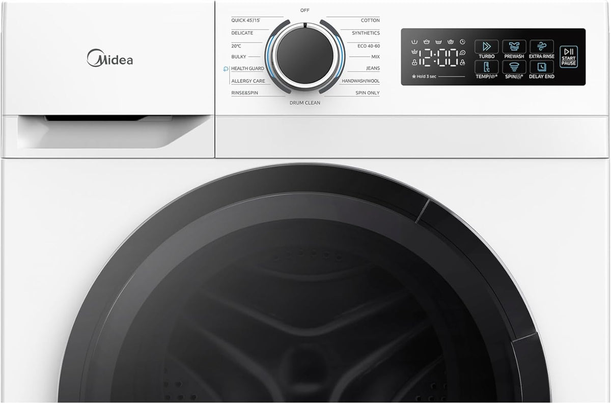 Midea 10kg Washing Machine A-10% Energy Class 1400rpm BLDC Motor Slim White