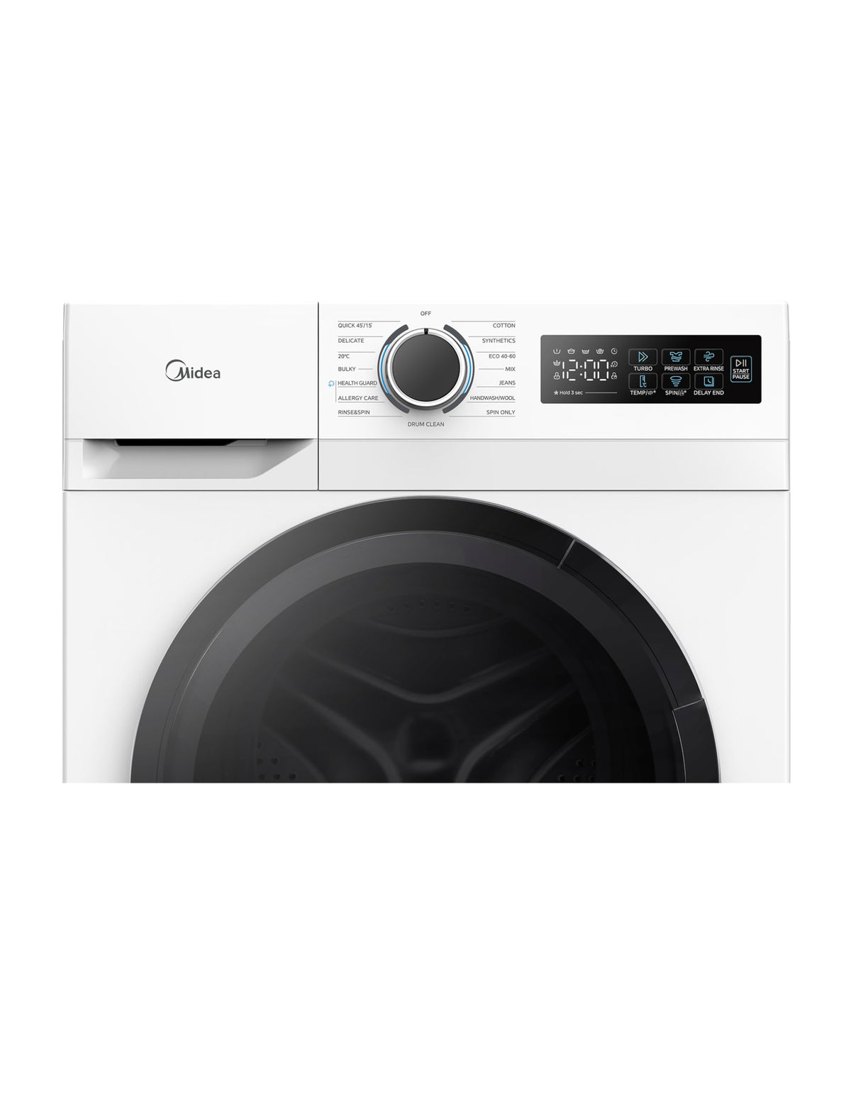Midea 10kg Washing Machine A-10% Energy Class 1400rpm BLDC Motor Slim White