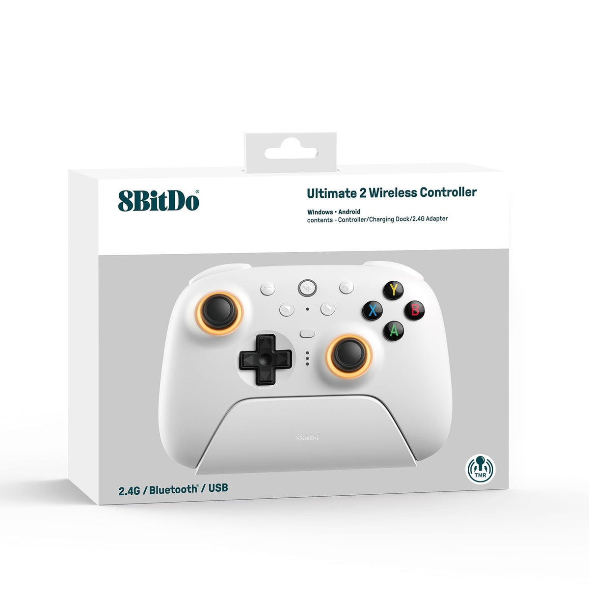 8Bitdo Ultimate 2 Wireless Controller for Windows & Android, Gaming Controller with TMR Joysticks, Switchable Hall Effect/Tactile Triggers, Motion Control, RGB Fire Ring, 8Speed Wireless Tech, Purple