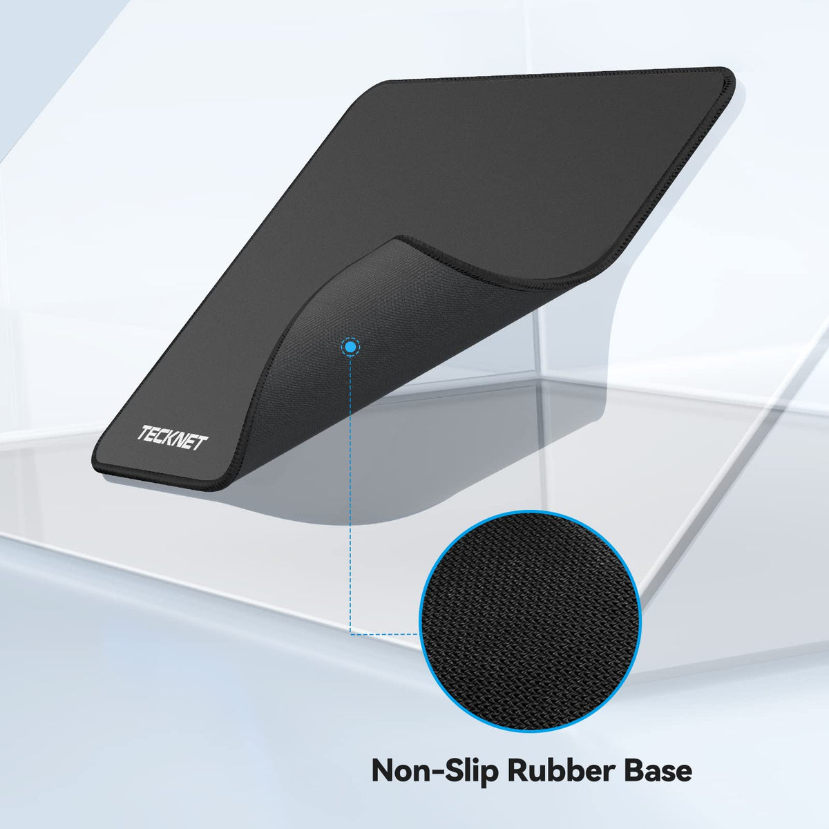TECKNET Mouse Mat, 270 x 210 x 3 mm Gaming Mouse Pad - Grey