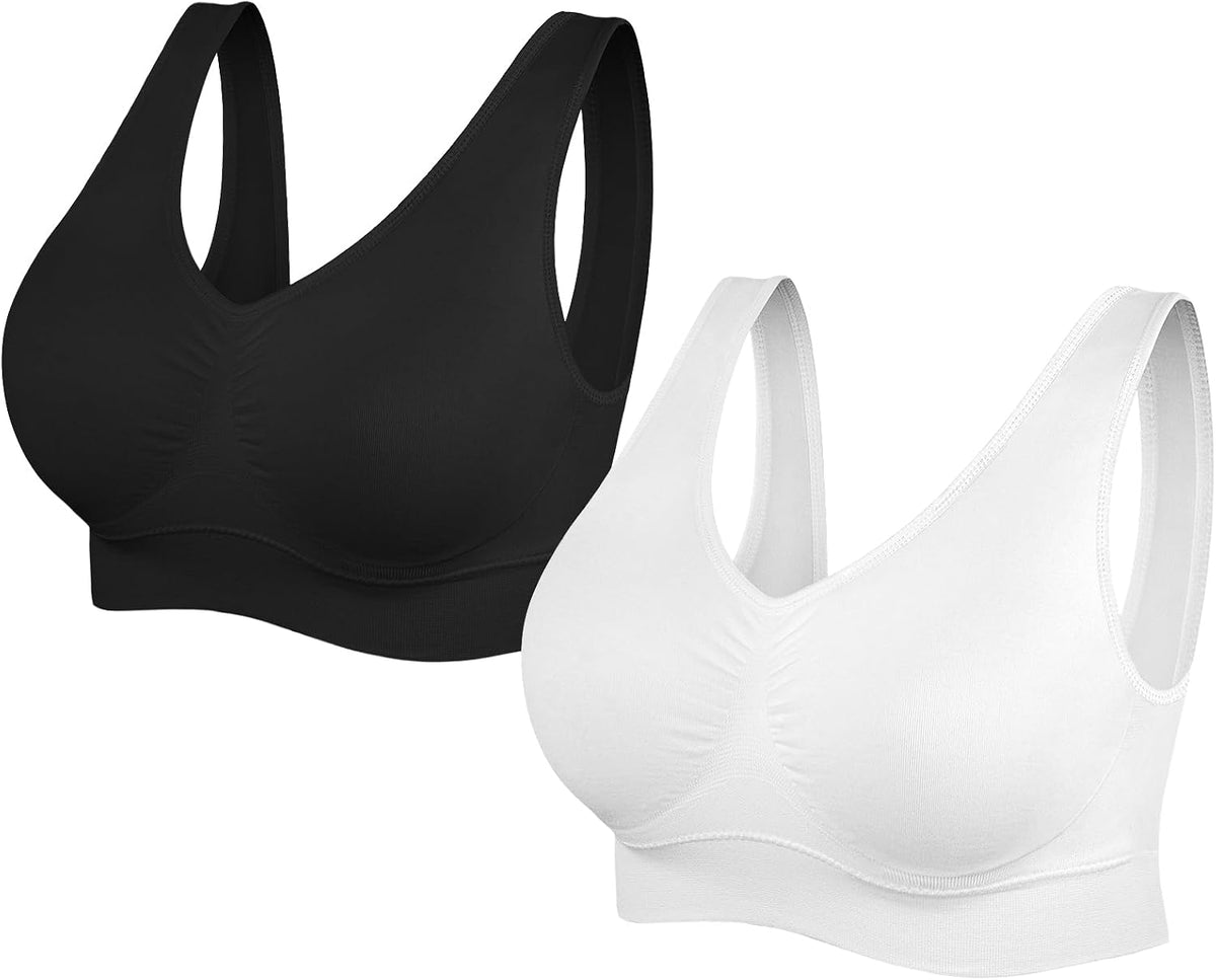 SIMIYA Comfort Sports Bras Women Plus Size Seamless Yoga Bra Removable Pads