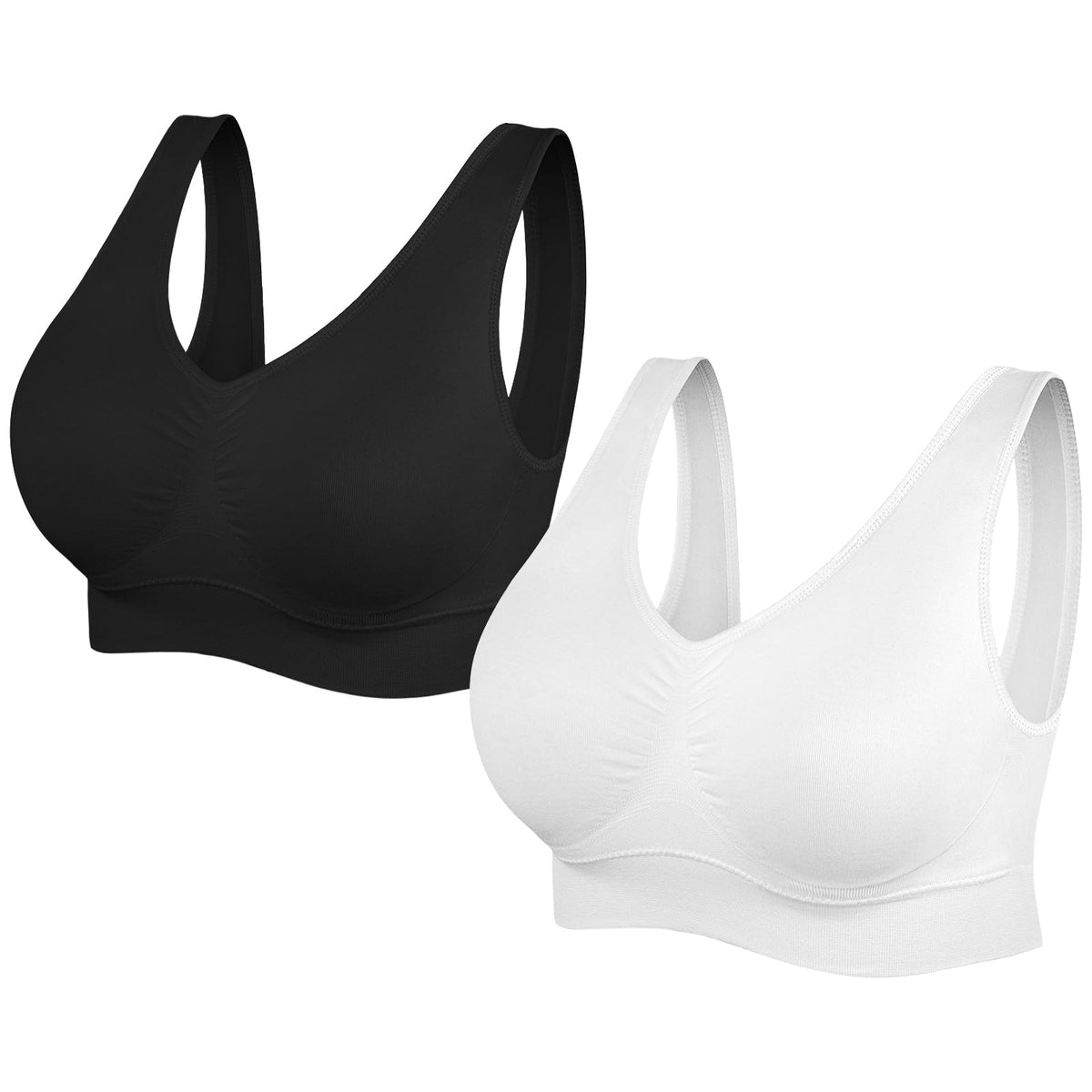 SIMIYA Comfort Sports Bras Women Plus Size Seamless Yoga Bra Removable Pads