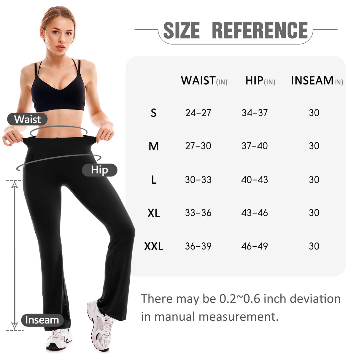 SINOPHANT Yoga Pants for Women Flared Leggings High Waisted Bootcut Trousers Womens Gym Wide Leg Workout Stretchy
