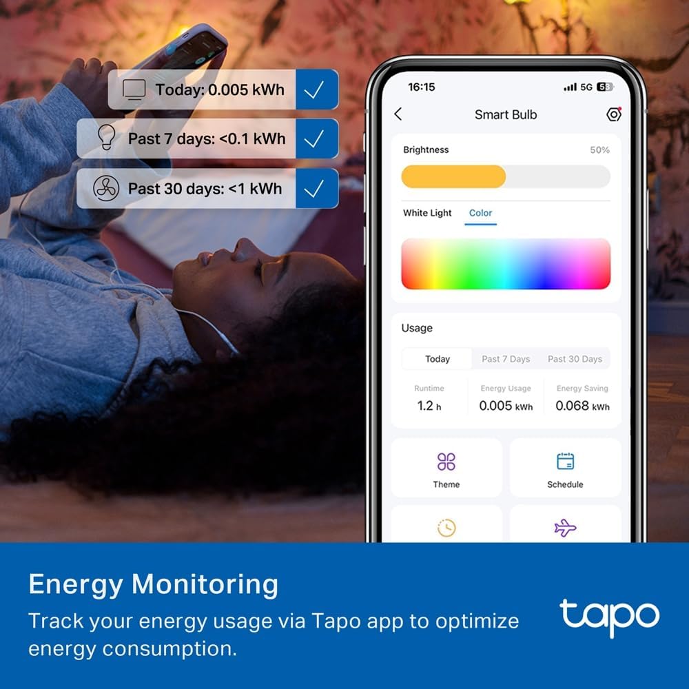 Tapo L430C(2-Pack) E14 Smart Bulb Candle Multicolour LED Light Bulb