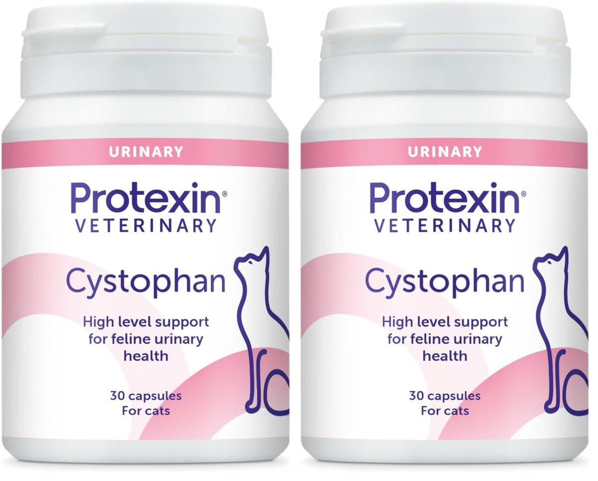 Protexin Veterinary Cystophan for Cats, Urinary & Bladder Health Supplement with N-acetyl-D-glucosamine, Meat-Free Chicken Flavour Capsules, 30 Capsules