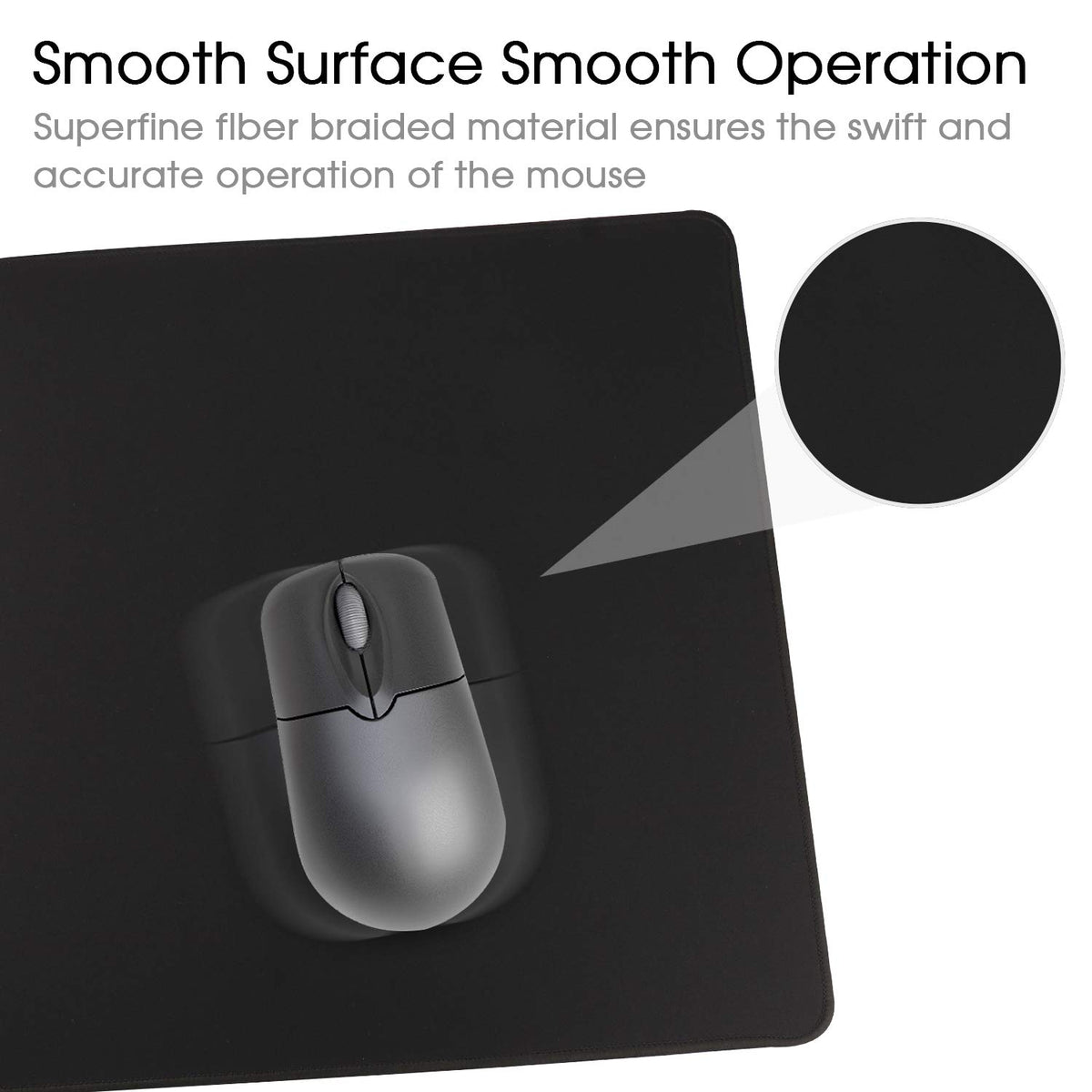 Gaming Mouse Mat/Large Mouse Pad 900 x 400 x 3mm / XXL mouse pad/large size | improved precision and speed | rubber base for stable grip on smooth surfaces | non-slip (90x40 Black)