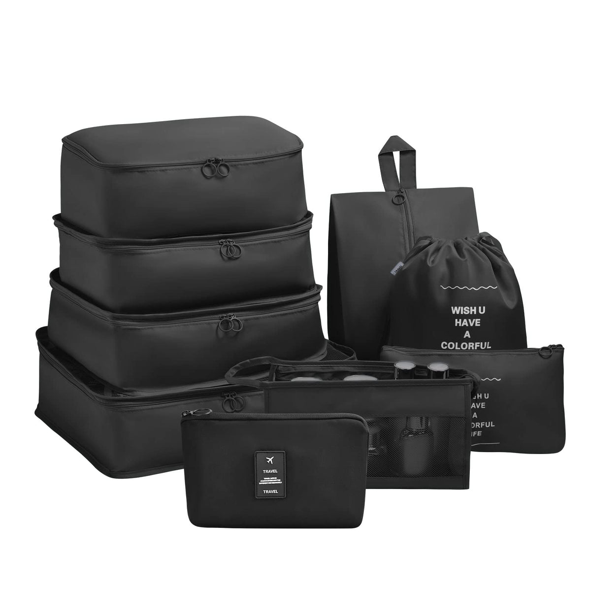 OSDUE Packing Cubes for Suitcase, 8PCS Thickening Travel Organiser Packing Bags Lightweight Travel Accessories Organizers Essentials Clothes Shoes Cosmetics Toiletries Storage Bags