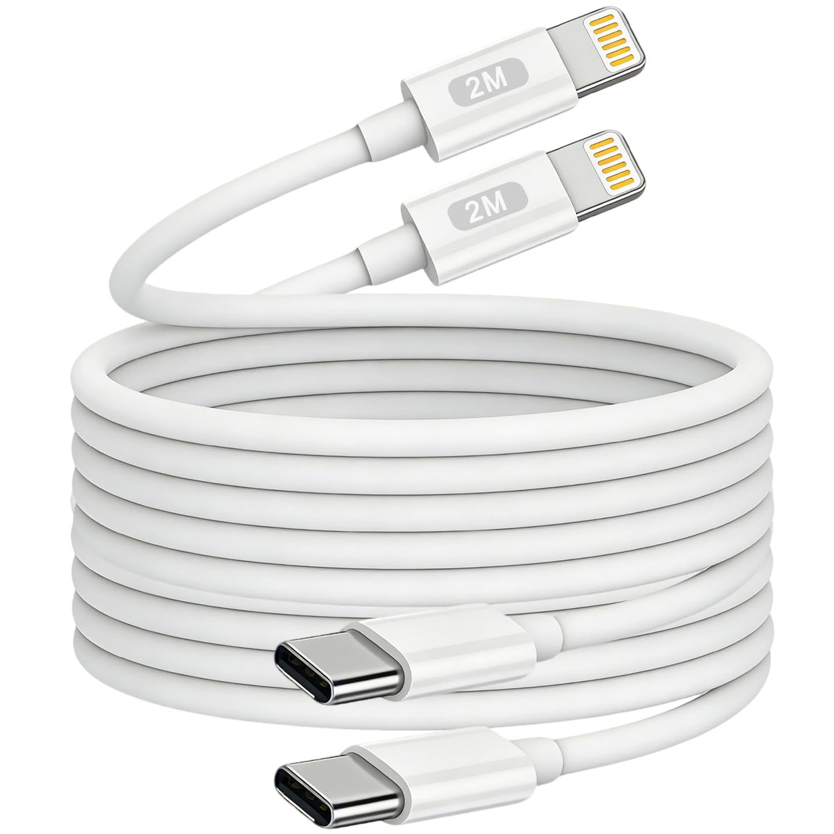 USB C to Lightening Cable 2Pack 2M MFi Certified, Fast Charging USBC i Phone Charger Lead for Apple iPhone 14 13 12 11 Pro Max X XR XS 8 Plus, for iPad- Type C to Lightening wire