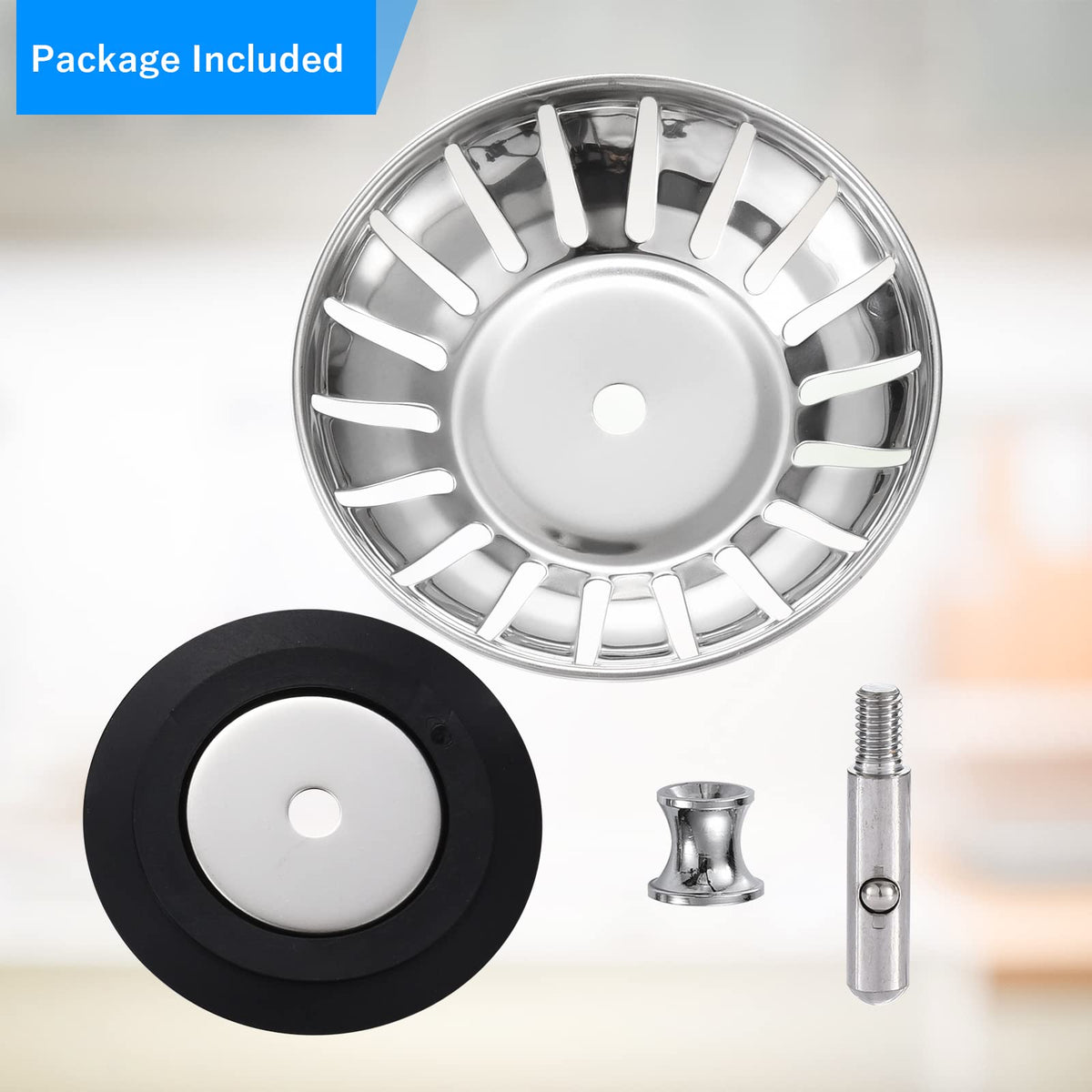 Upgraded Kitchen Sink Plug Strainer Stainless Steel Strainers Sink Plugs Replacement Drain Stopper for Food/Hair Catcher - UK Sinks Hole Diameter (78mm)