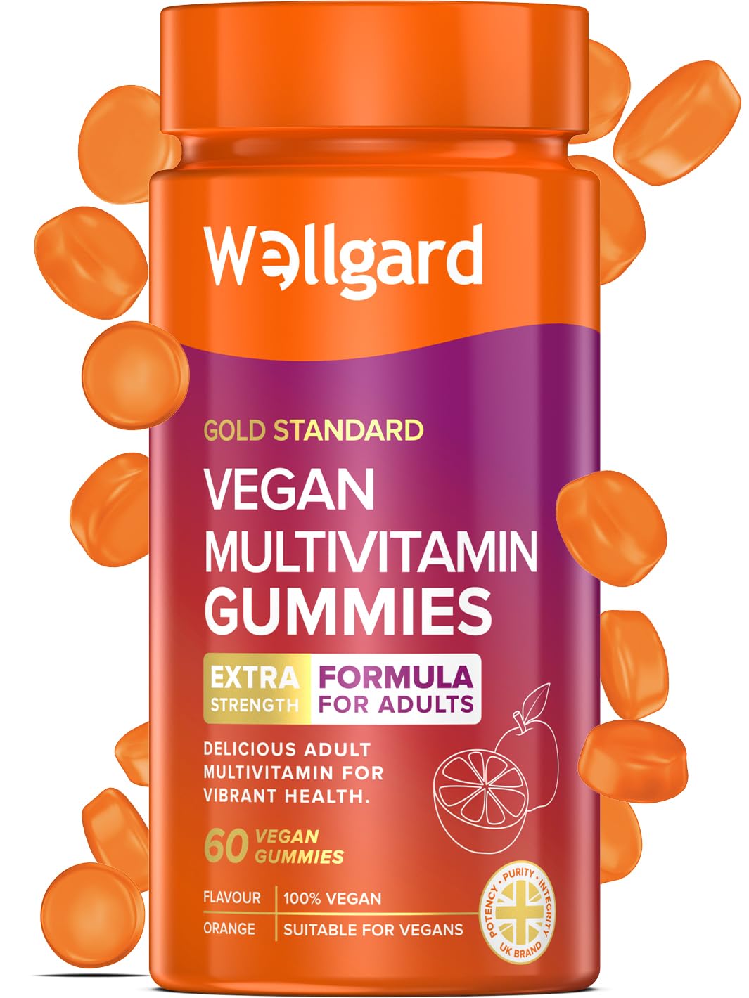Wellgard Kids Calcium & D3 Gummies - 2 Month Supply - Vegan Chewable Calcium and Vitamin D3 Gummies, Mixed Berry Flavour