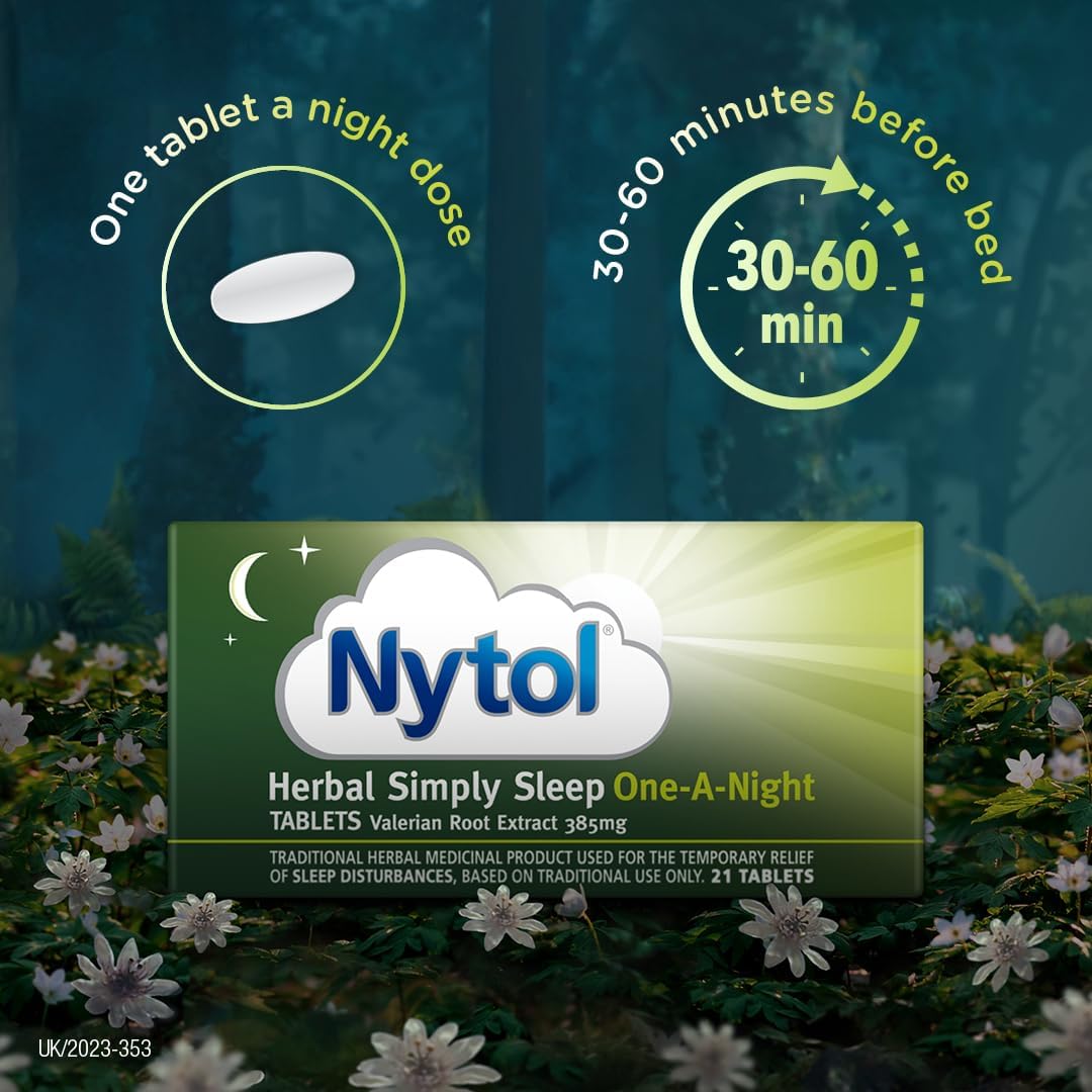 Nytol Herbal Simply Sleep One A Night Tablets - Herbal Remedy with natural active ingredients used to aid restful sleep - 21 Count (Pack of 1)
