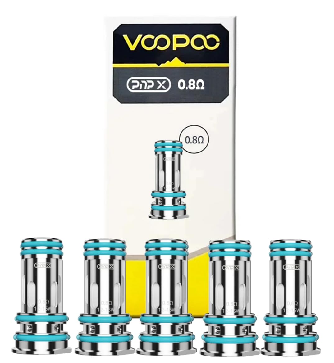 VOOPOO PNP X Coils 5 Pack - 0.15 ohm, 0.2 ohm, 0.3 ohm, 0.6 ohm for DTL/RDL/MTL Vaping, Mesh Coils, Leak Proof Design, No Liquid, No Nicotine (0.3 ohm (32-40W))