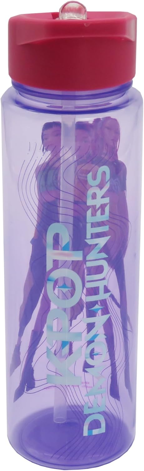 K-pop Demon Hunters (Trio Plastic Drinks Bottle, 24oz/700ml Capacity, Officially Licensed Product, Reusable K-Pop Water Bottle for Fans & Fitness, Pink