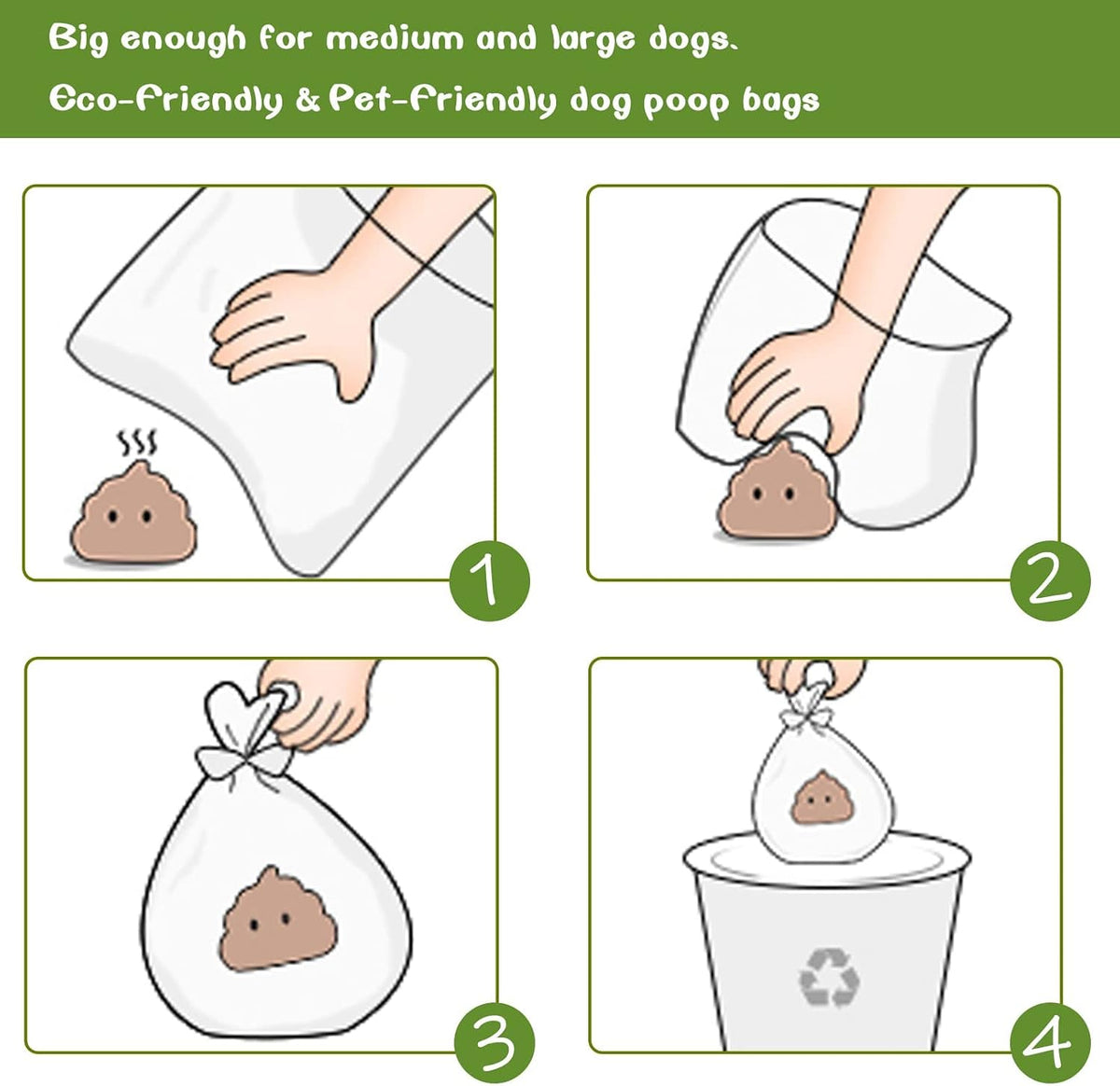 Biodegradable Dog Poo Bags with Dispenser Leak Proof - 280 Count Scented