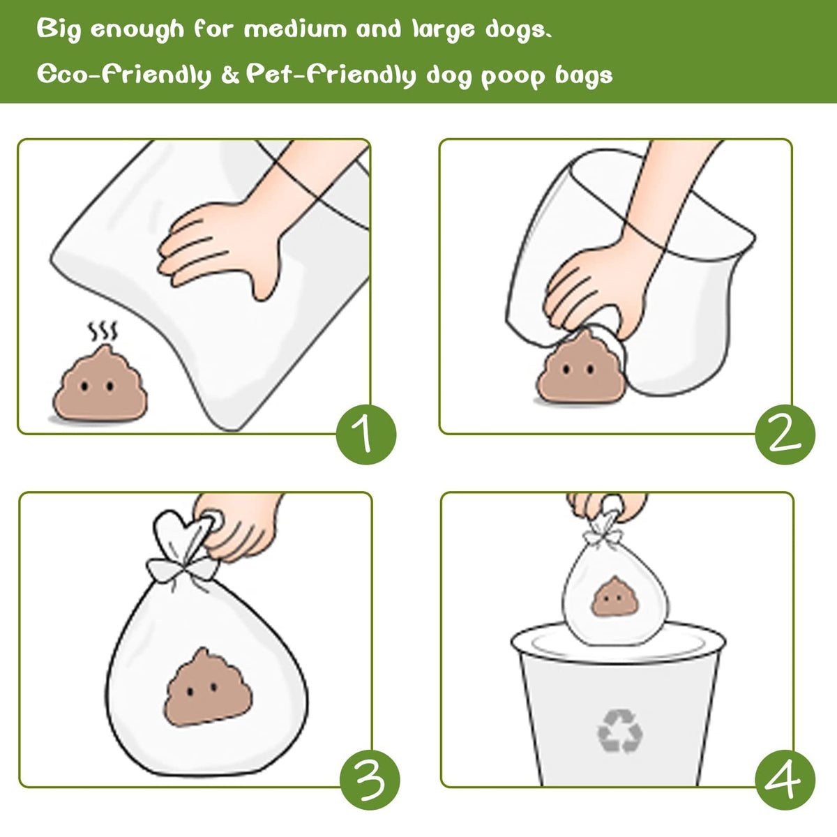 Biodegradable Dog Poo Bags with Dispenser Leak Proof - 280 Count Scented