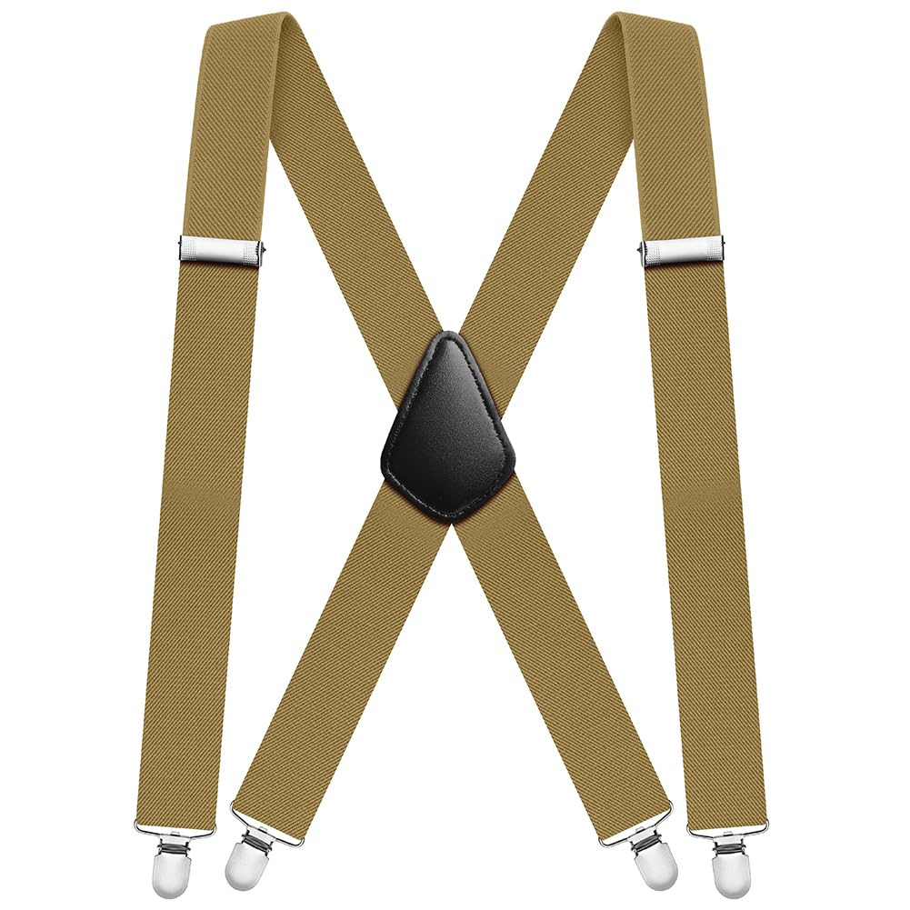 Aomig Mens Braces, Mens Suspenders with Strong Metal Clips, 3.5cm Wide Heavy Duty Suspenders for Men Women Business Wedding Casual