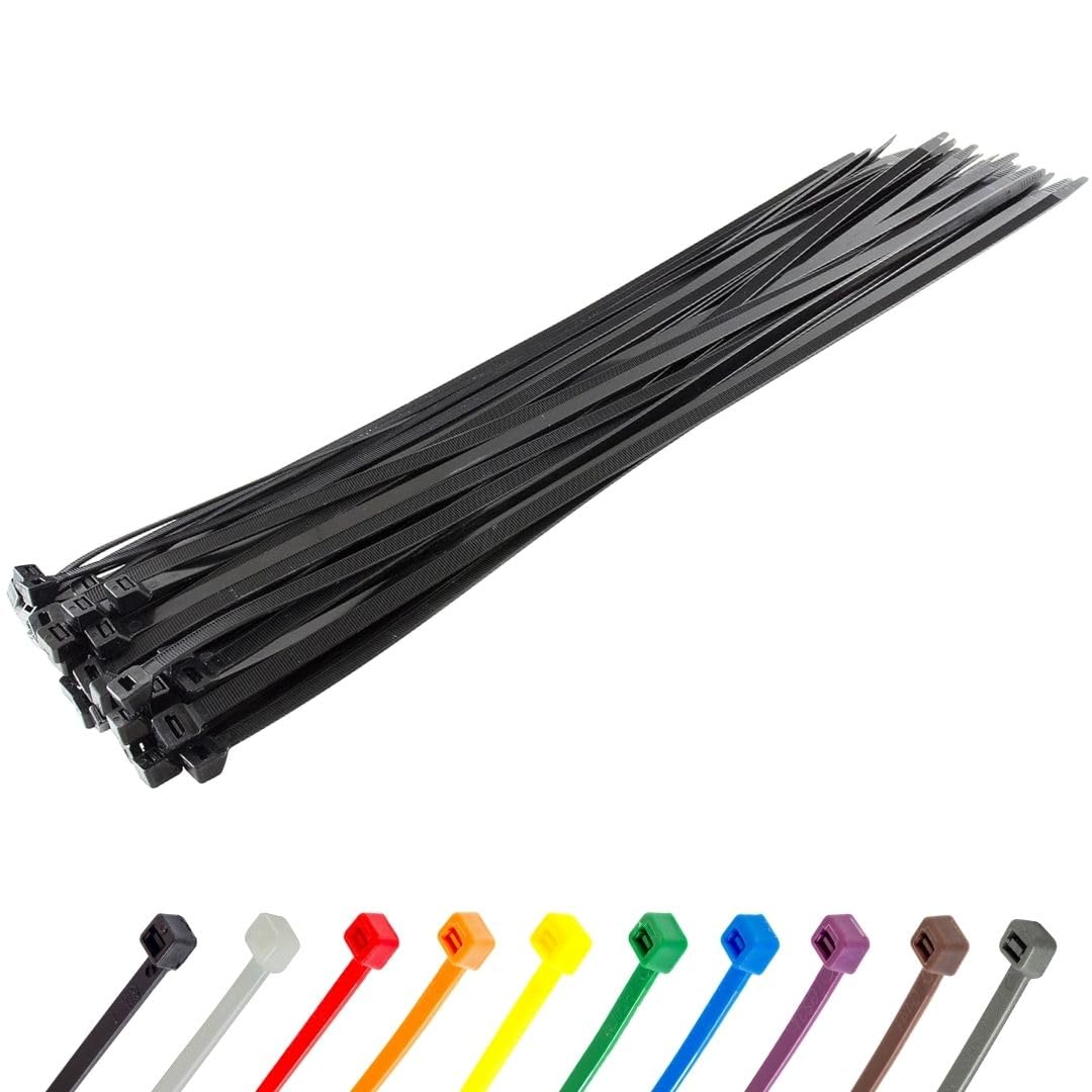 Gocableties Small Silver Cable Ties, 100mm x 2.5mm, Pack of 100, 4” Premium Nylon Zip Ties, Plastic Tie Wraps, Secure Self-Locking Mechanism, for Home, Garden, Office and DIY