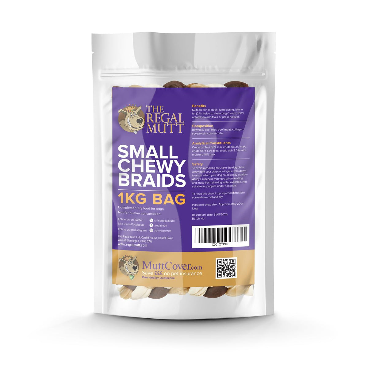 The Regal Mutt - Chewy Twists with Chicken - 1kg Bag