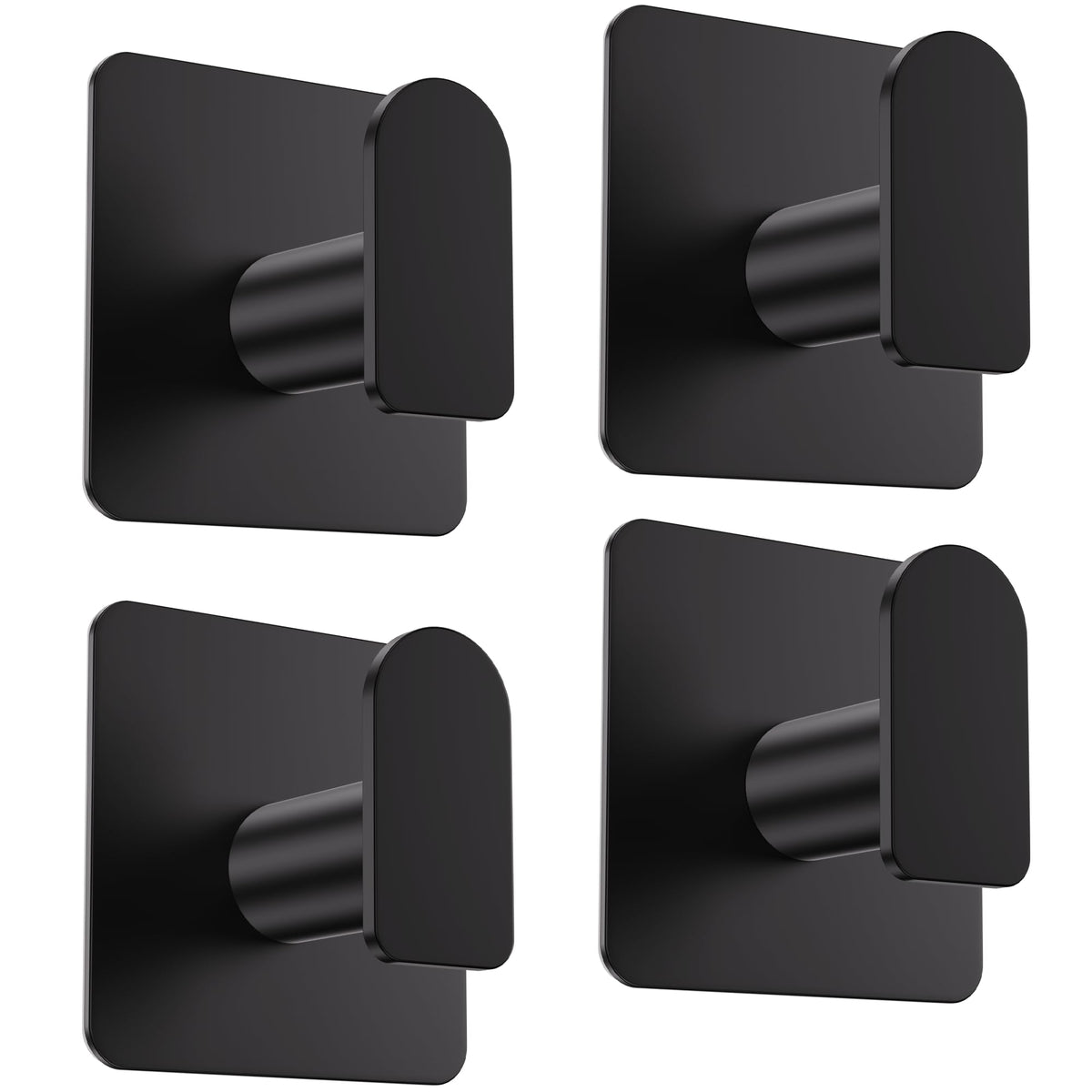 Aikzik 4 Pack of Self Adhesive Hooks, Max 8kg Load Sticky Hooks, Tea Towel Hooks, Versatile Self-Adhesive Wall Hooks for Use in Bathrooms, Kitchens, Doors, Cupboards, Bed Curtains, Towels, Key