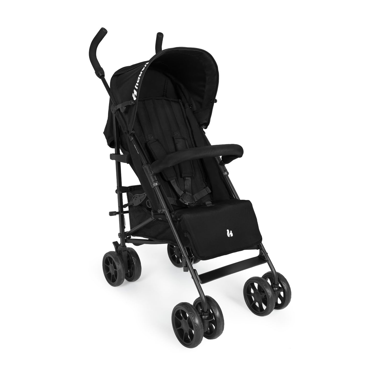 Hauck Fold N Care, Black (No Raincover) - Lightweight Umbrella Pushchair with Raincover from 6 Months to 22 kg, Lie Flat, Compact Fold, Sun Canopy UPF 50+, EVA Wheels, Large Basket, Travel Stroller