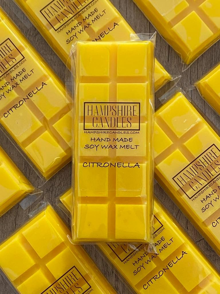 Citronella Wax Melts | Highly Scented | Soy Wax, Cruelty & Vegan Free | Handmade Snap Bar (2 Bars)