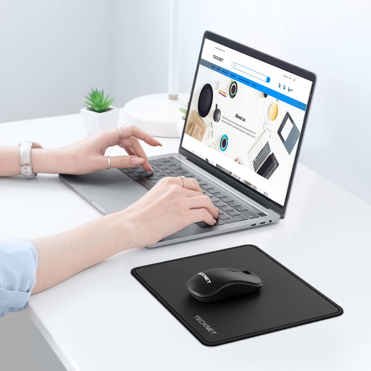 TECKNET Mouse Mat, 270 x 210 x 3 mm Gaming Mouse Pad - Grey