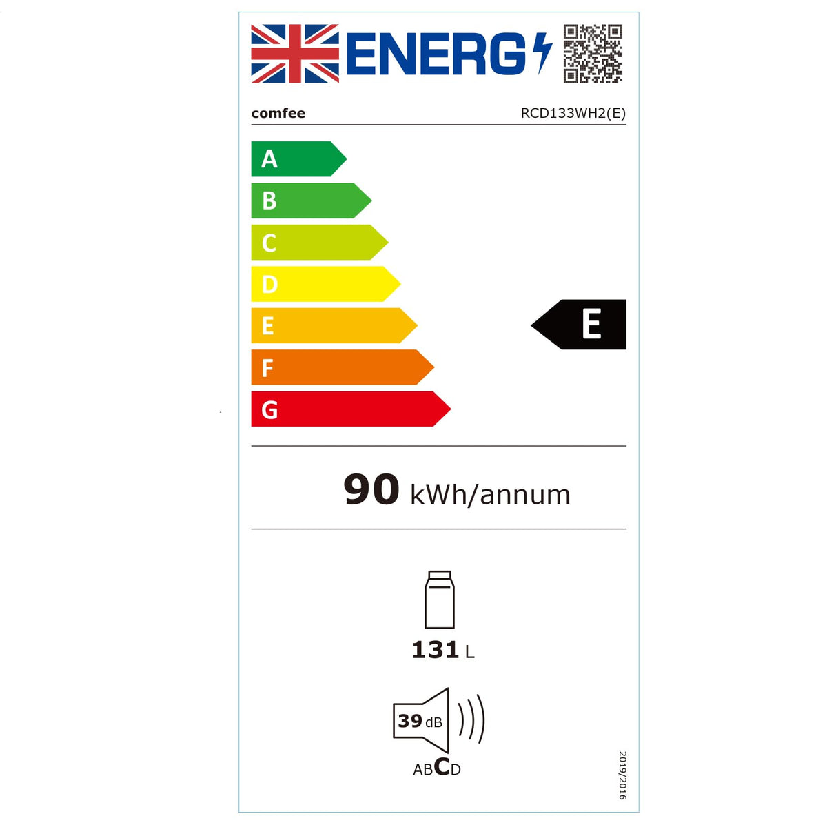 COMFEE' 80L Under Counter Fridge with 4-Star Ice Box, RCD80WH3UK(E)