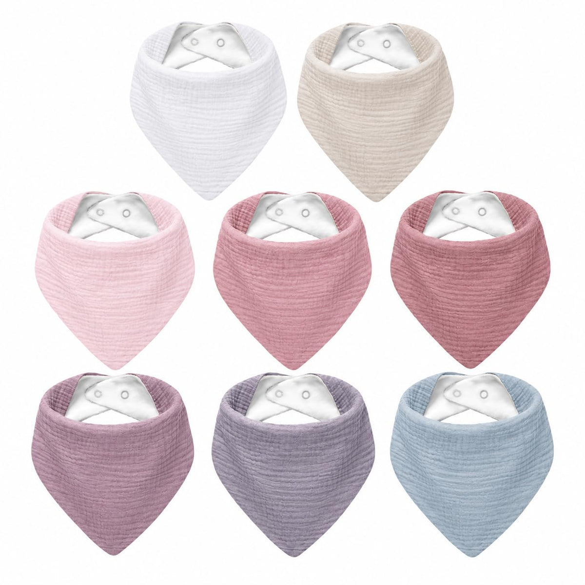 NISXABEBE Muslin Baby Bibs 6 Pack Dribble Bandana Bibs Cotton Drool Bibs for Teething Soft and Absorbent with Adjustable Snaps