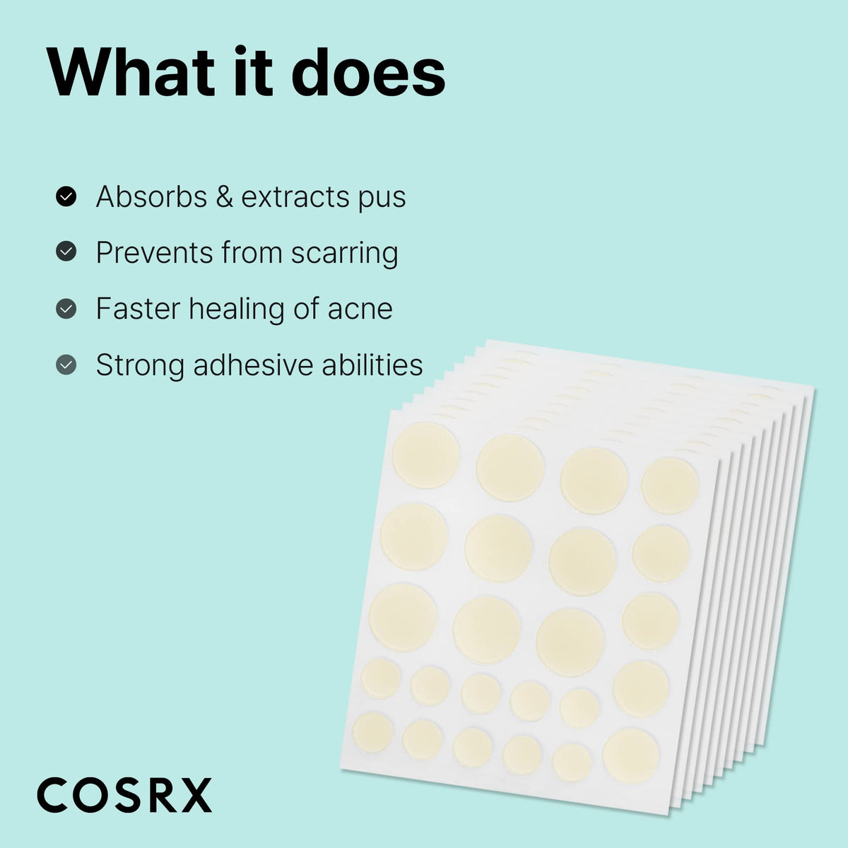 COSRX Master Patch Original Fit (24 counts) Absorbing Pimple Patches, Hydrocolloid Spot Treatment, Blemish Cover, Spot Stickers, 3 Sizes