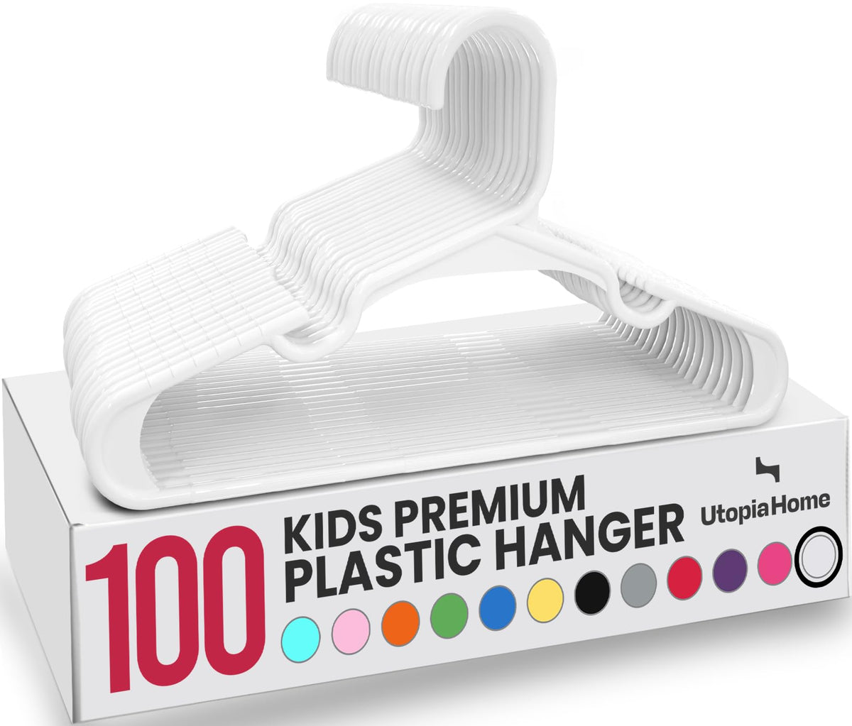 Utopia Home 20pcs Kids Hangers - 28cm Plastic Baby Hangers for Closet - Kids Hanger for Clothes and Baby Hanger for Closet - for Daily Standard Use (Grey)