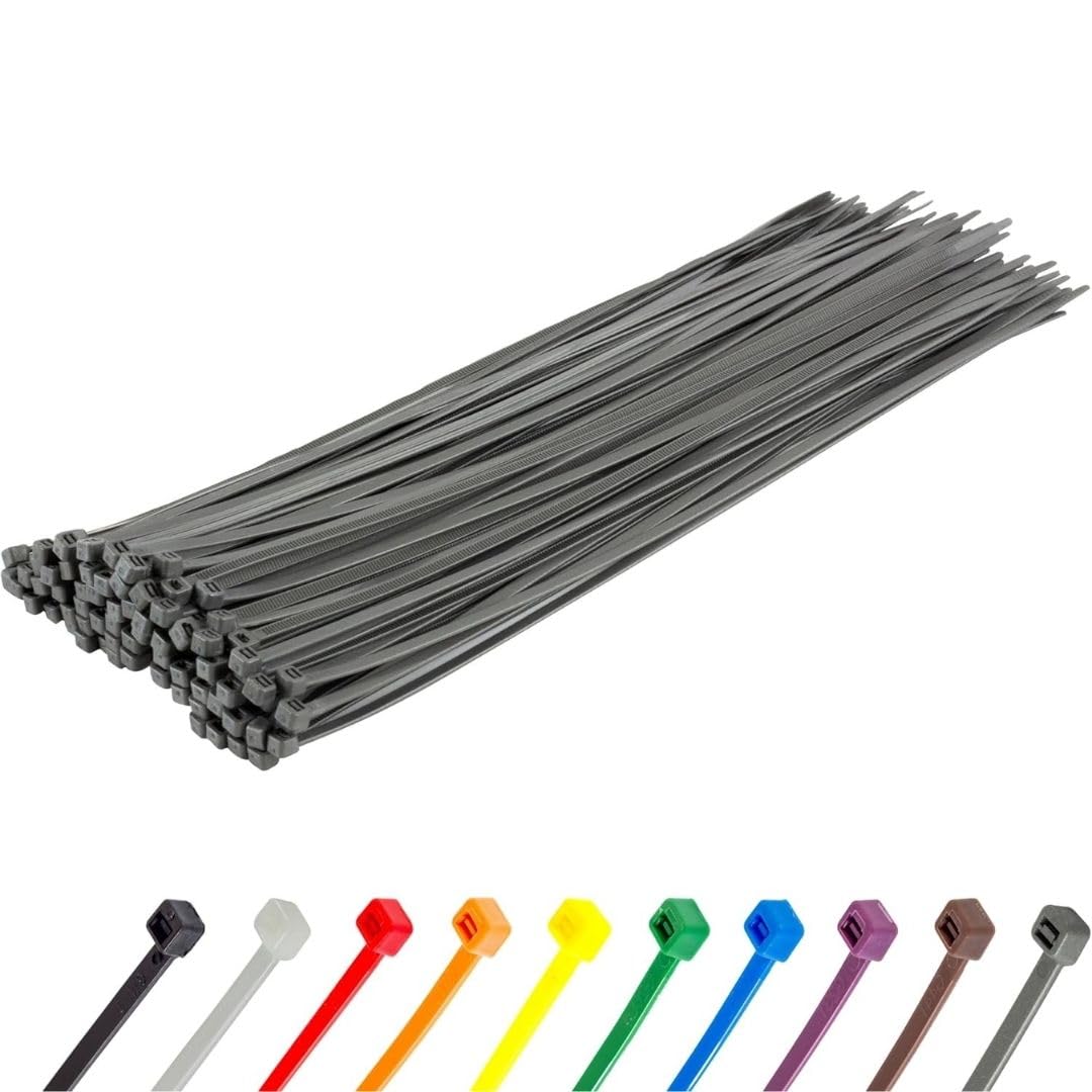 Gocableties Small Silver Cable Ties, 100mm x 2.5mm, Pack of 100, 4” Premium Nylon Zip Ties, Plastic Tie Wraps, Secure Self-Locking Mechanism, for Home, Garden, Office and DIY