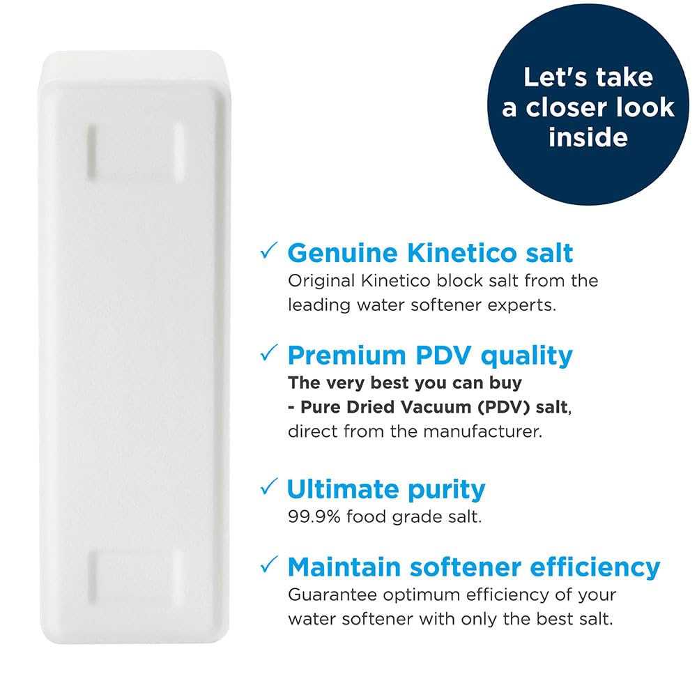 Kinetico Block Salt for Water Softeners - Genuine Kinetico Product - Delivers Superior Performance - 6 packs with 12 salt blocks in total