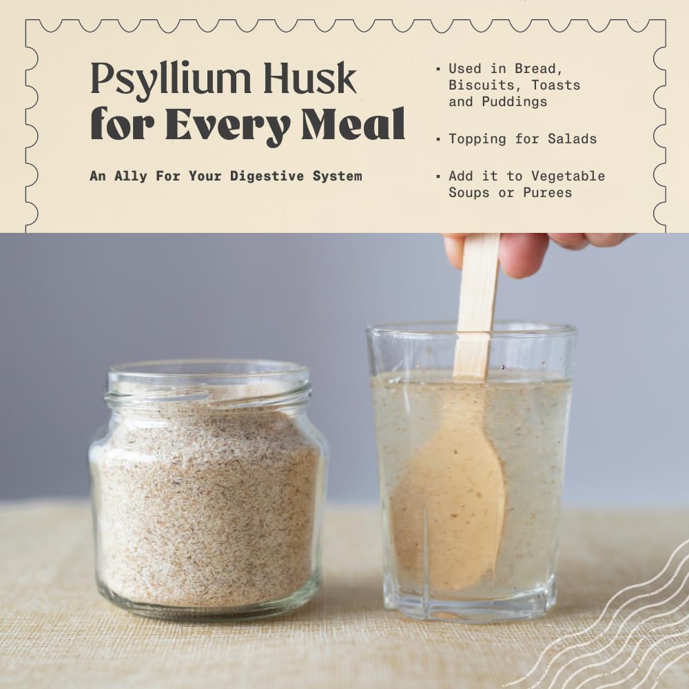 NaturaleBio Organic Psyllium Husk 99% Purity Lab-Tested Gluten-Free