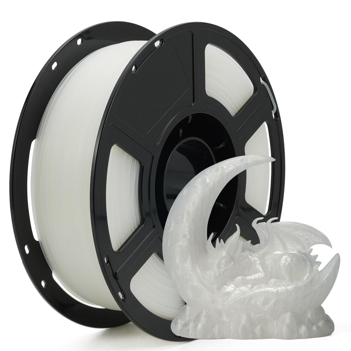 FLASHFORGE 3D Printer Filament, PLA PRO Filament 1.75mm, 1KG Spool (2.2lbs), Dimensional Accuracy +/- 0.02mm for FDM 3D Printers, Better Tenacity & No Knotting (White)