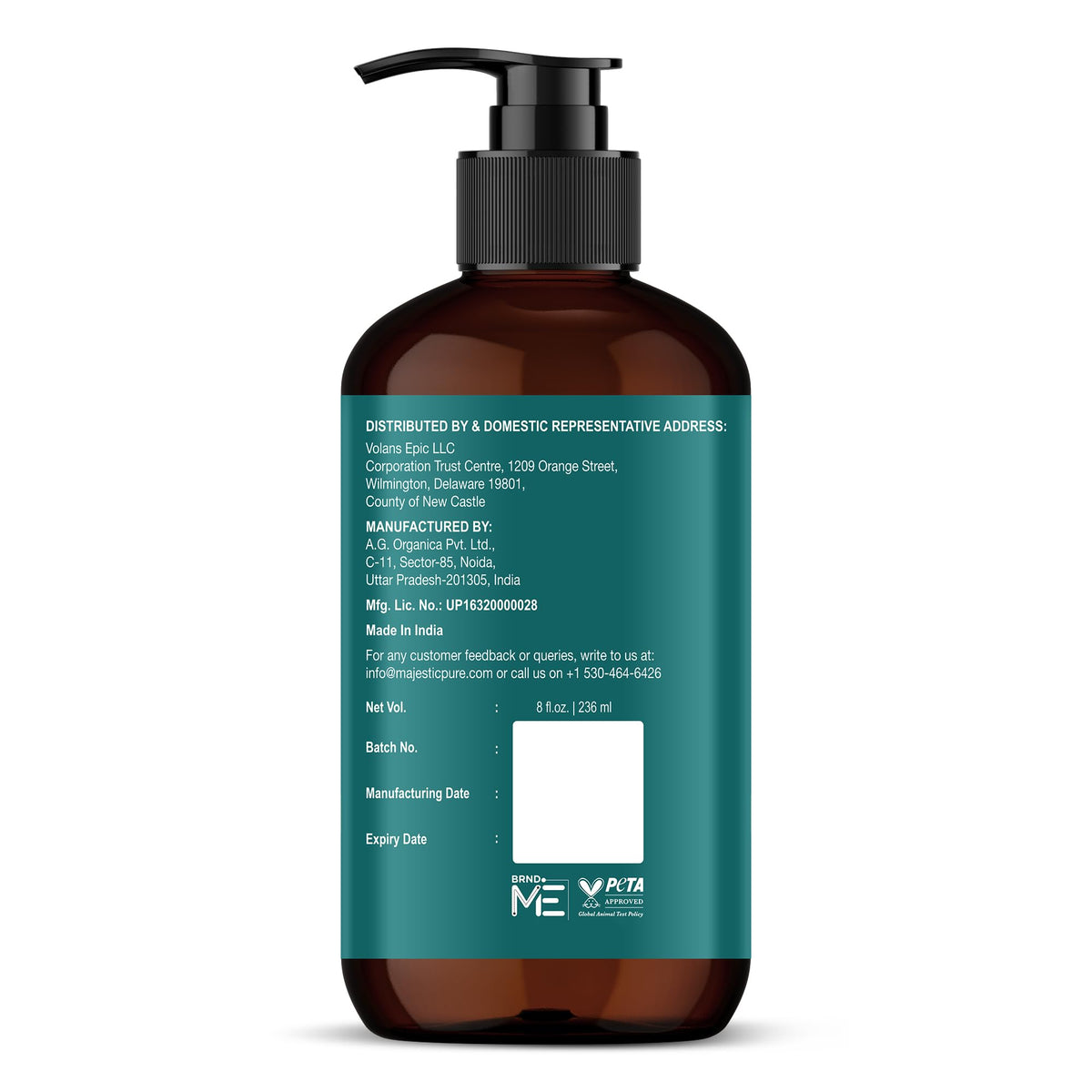 Majestic Pure Vitamin E Oil 100% Pure and Natural Oil - 236 ml