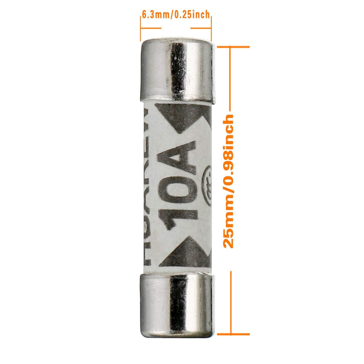 5 Values 100 Pcs 6.3x25 mm BS1362 1 3 5 10 13 A amp 240 V volt 0.248x0.984 Inch Ceramic Tube Fuses Assortment Kit