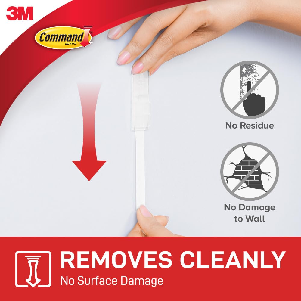 Command Broom Grippers, White, 2 Hooks and 6 Adhesive Strips