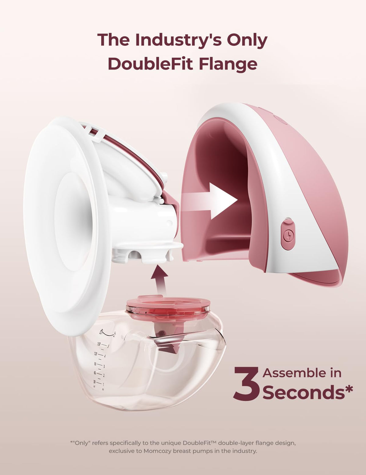 Momcozy Full Set Collector Cup Only Compatible with Momcozy M5 NOT for Others. Original M5 Breast Pump Replacement Accessories (160ml, with Double-Sealed Flange 24mm)