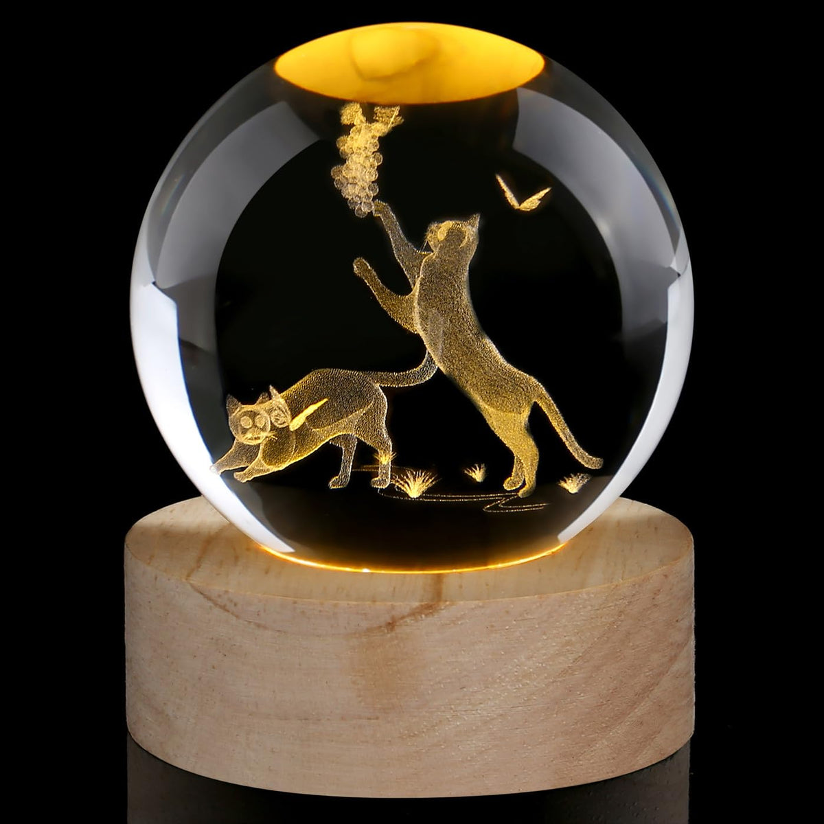 Glass Christmas Reindeer 3D Crystal Ball Christmas Ornaments