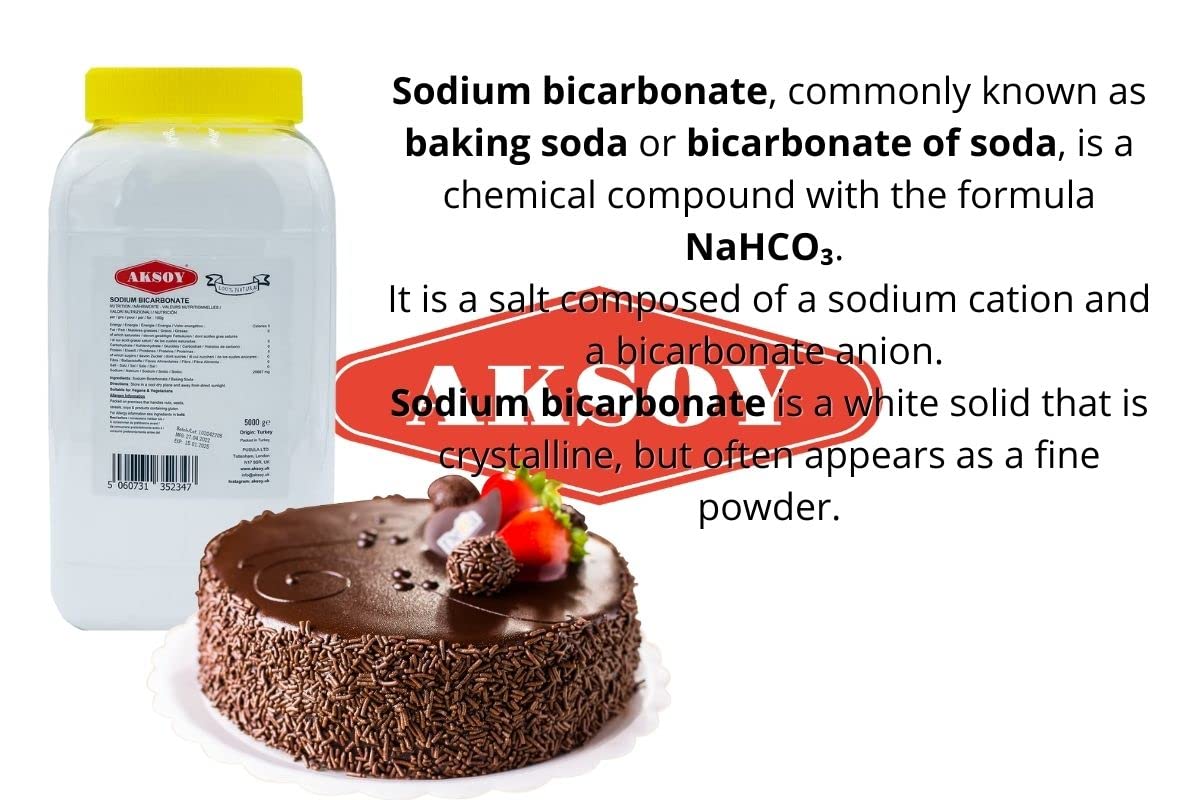 Aksoy Baking Soda 1.8KG Jar || Pure Sodium Bicarbonate Powder, Highest Purity, Food Grade – Versatile Baking Soda for Cooking, Baking, Cleaning, Deodorizing & More!