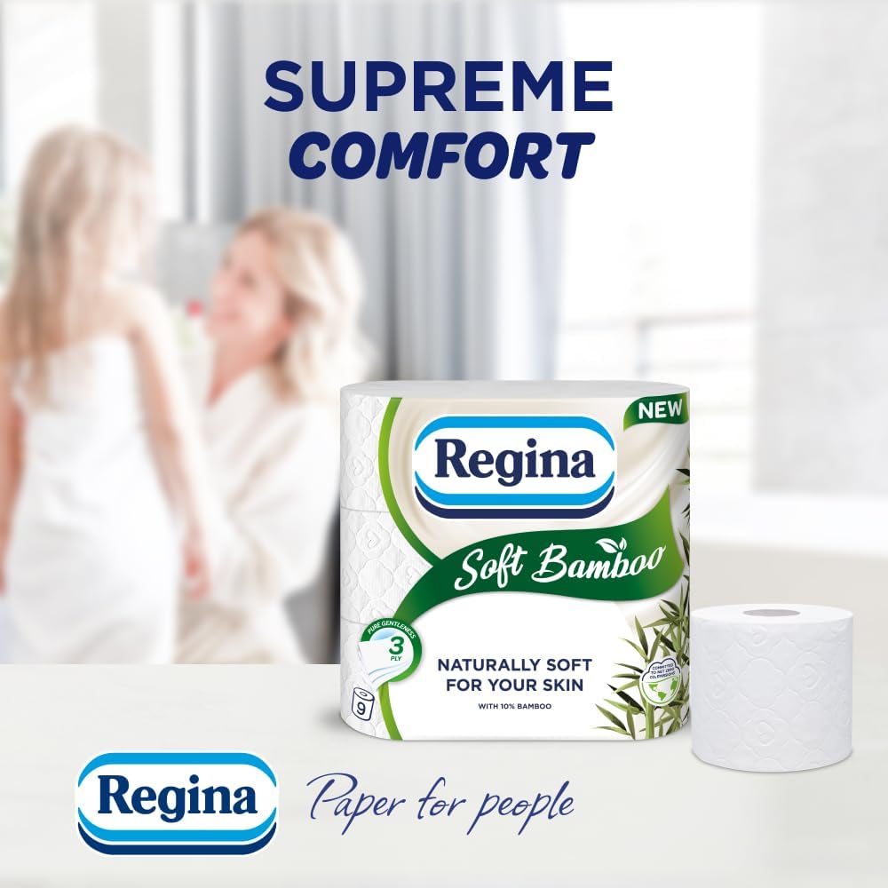 Regina Soft Bamboo, 9 Rolls of Toilet Tissue, 3-Ply