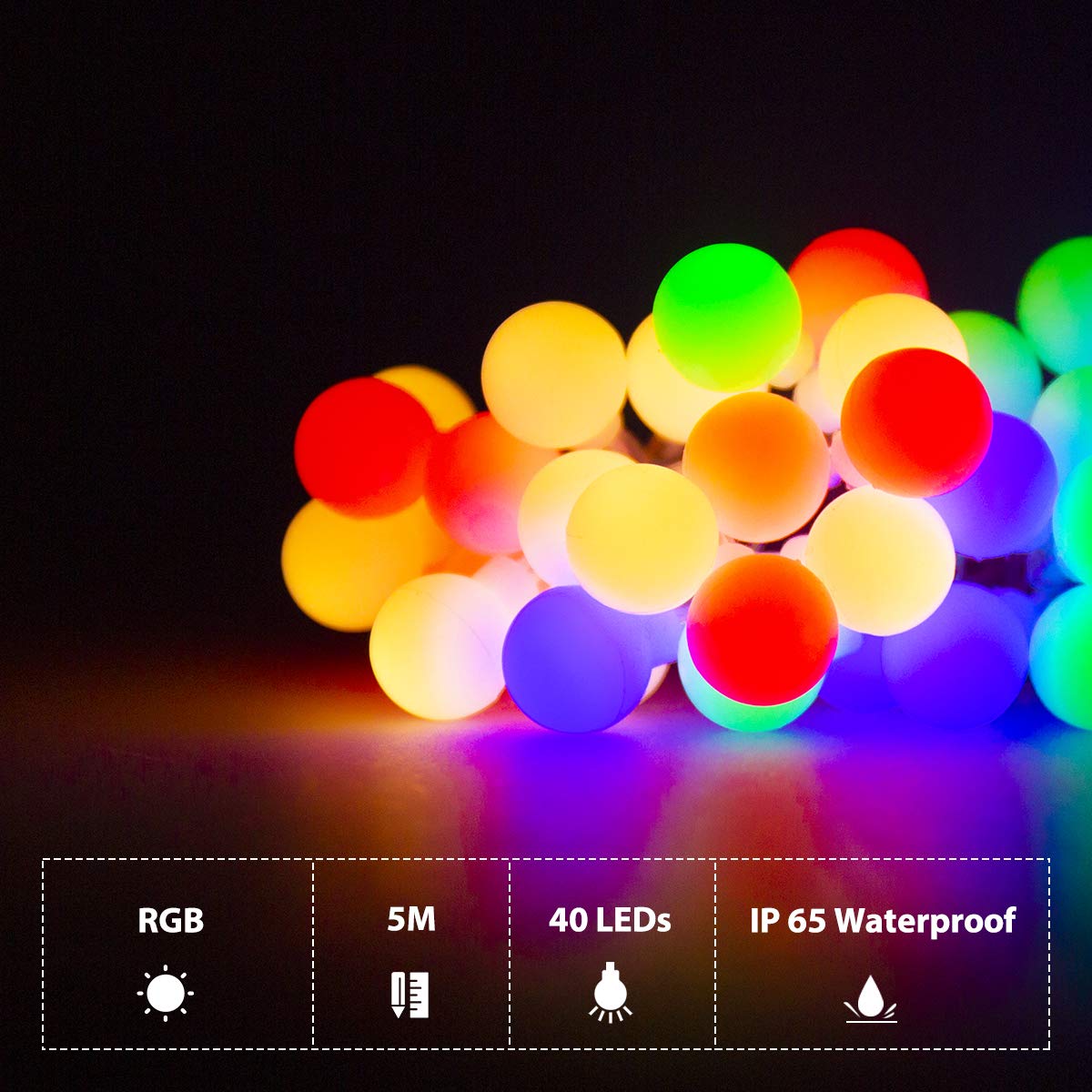 Fulighture Fairy Lights Battery Operated: 5m 16ft 40LED Snowflake