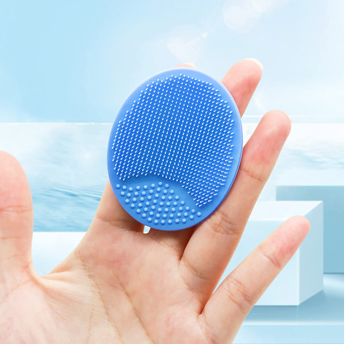 Baby Bath Brush, Baby Cradle Cap Brush, Silicone Massage Brush, Silicone Scrubbers Exfoliator Brush, Baby Skin Scrubbers Essential for Dry Skin, Cradle Cap and Eczema 2 Pack (Blue & Green)