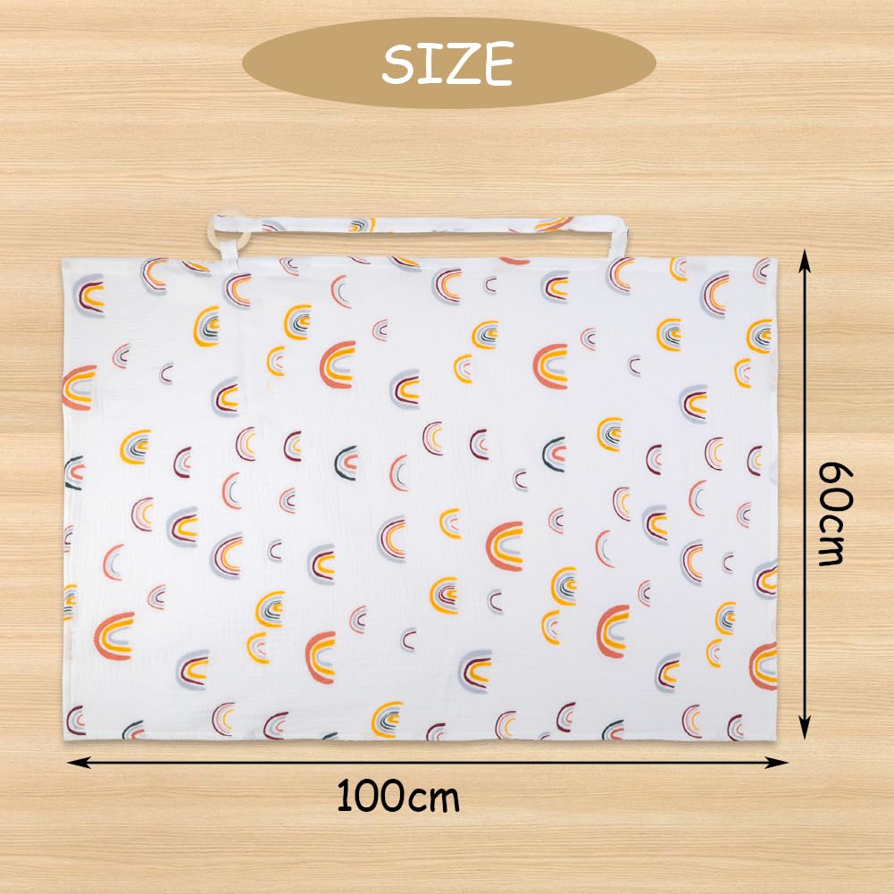 Aolso Breastfeeding Cover Nursing Cover, Muslin Cotton Soft Breathable Nursing Cover, Adjustable Strap Breast Feeding Coverall for Car Seat Blanket and Stroller Coverall (Green)
