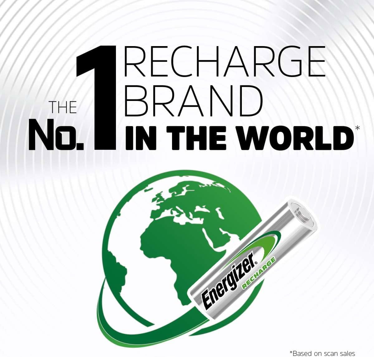 Energizer Recharge Universal Rechargeable AA Batteries (4 Pack) 1300 mAh