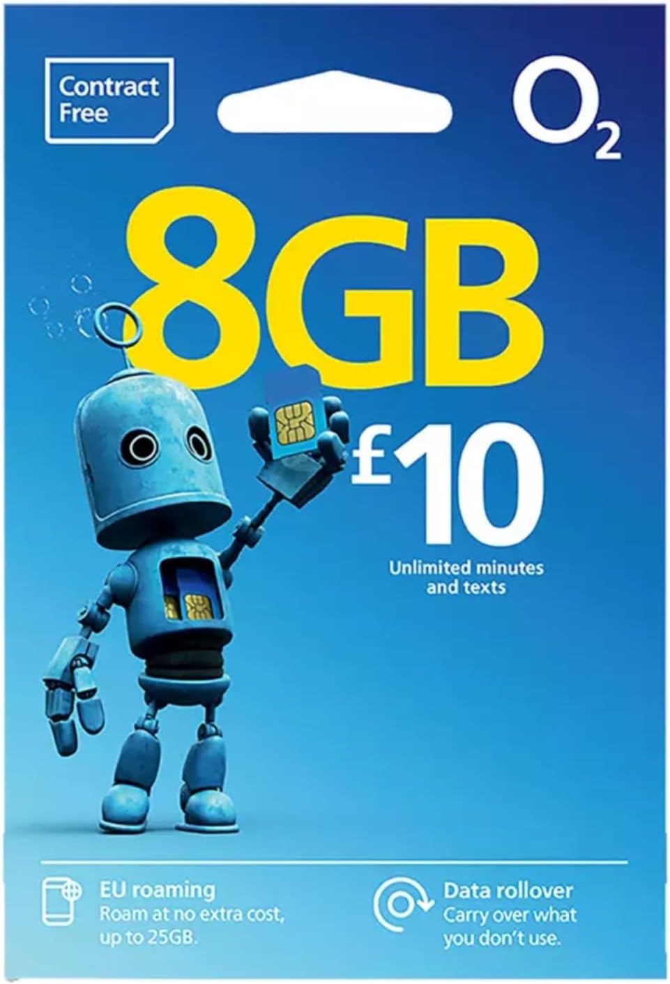 O2 Pay As You Go Sim Card, blue